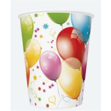 . Pohár, papír, 2,5 dl, léggömb minta party kellék