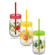 Pohár szívószállal 380ml. C-00162 konyhai eszköz