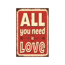 Point RETRO FÉMTÁBLA ALL YOU NEED IS LOVE 20X30CM dekoráció