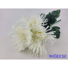  Pók krizantém 7 ágú selyem csokor 42cm - Krém dekorációs kellék