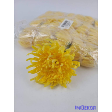  Pók krizantém selyemvirág fej D11cm - Sárga dekorációs kellék