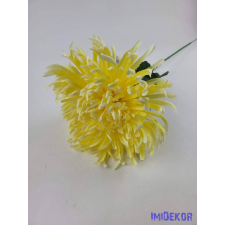  Pók krizantém szálas selyemvirág D19cm M68cm - Sárga dekorációs kellék