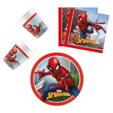 Pókember Spiderman Crime Fighter, Pókember party szett 36 db-os 23 cm-es tányérral party kellék