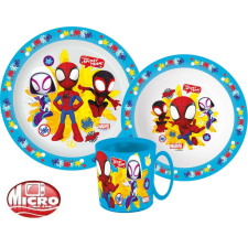 Pókember Spidey étkészlet, micro műanyag szett bögrével 350 ml babaétkészlet