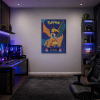  Pokémon Ash és Pikachu Charizard hátán éjjel vászonkép