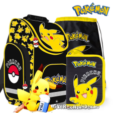  Pokemon ergonomikus iskolatáska SZETT - Black iskolatáska