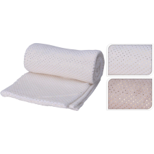 Polár pléd 150 cm x 125 cm bézs pöttyös két kivitelben lakástextília