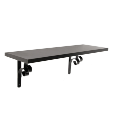 Polc szett hajlított fém konzollal fekete60 cm x 20 cm bútor
