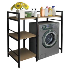  Polcállvány mosógép fölé, tölgy/fekete, BARNET fürdőszoba bútor