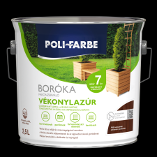 Poli-Farbe BORÓKA OLDÓSZERES FAKONZERVÁLÓ VÉKONYLAZÚR 2,5L FB08 PALISZANDER favédőszer és lazúr