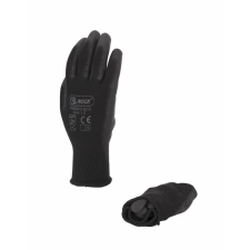  Poliészter kesztyű fekete PU tenyéren mártott 8-as védőkesztyű