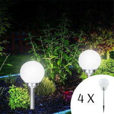 Polifach 4 LED-es kerti Napelemes Lámpa 15cm - Gömb (P-015) #szürke 4db kültéri világítás