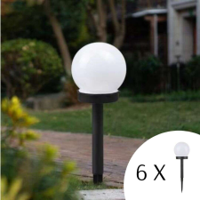 Polifach LED-es kerti Napelemes Lámpa 10cm - Gömb (P-011) #fekete 6db kültéri világítás