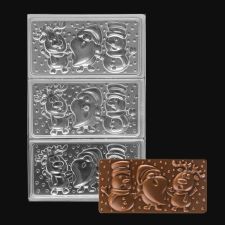  Polikarbonát táblás csokoládé forma – Karácsonyi minta – Hóember, télapó és szarvas sütés és főzés