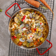 Polírozott paella serpenyő 38 cm edény