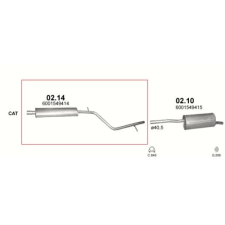 POLMO Kipufogódob, közép, Dacia Logan 1.6, 2007-2013.08 kipufogó alkatrész
