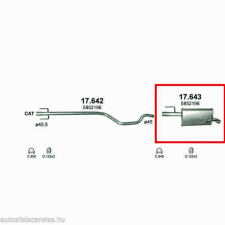 POLMO Polmo 17.643 kipufogó hátsó dob kipufogó alkatrész