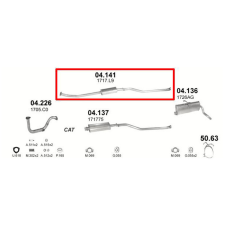 POLMO Polmo kipufogó középső dob, CITROEN Berlingo I, PEUGEOT Partner I kipufogó alkatrész