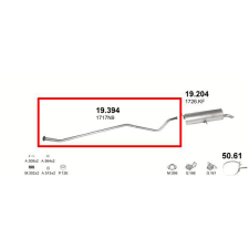POLMO Polmo kipufogó középső dob, PEUGEOT 307 kipufogó alkatrész