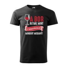 Póló A bor olyan mint a ragasztószalag mintával - Fekete M méretben ajándéktárgy