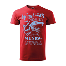  Póló A horgászás egy veszélyes munka mintával - Piros XXXL méretben ajándéktárgy