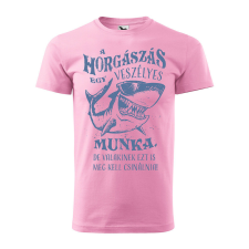  Póló A horgászás egy veszélyes munka mintával - Rózsaszín L méretben ajándéktárgy