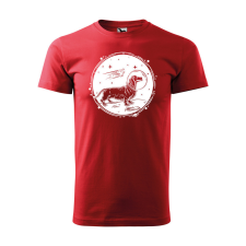  Póló Asztronauta tacskó  mintával Piros XL egyedi ajándék