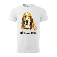  Póló Basset hound  mintával Magenta 2XL egyedi ajándék
