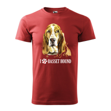 Póló Basset hound mintával - Terrakotta XXL méretben ajándéktárgy