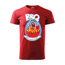  Póló BBQ party  mintával Piros 2XL egyedi ajándék