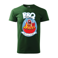  Póló BBQ party  mintával Zöld 4XL egyedi ajándék