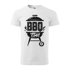 Póló BBQ time mintával - Fehér XXL méretben v1 ajándéktárgy