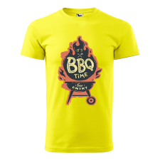 Póló BBQ time mintával - Sárga S méretben v2 ajándéktárgy
