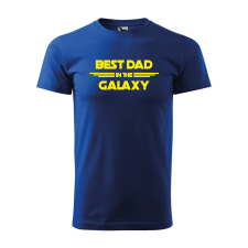  Póló Best dad in the galaxy  mintával Kék M egyedi ajándék