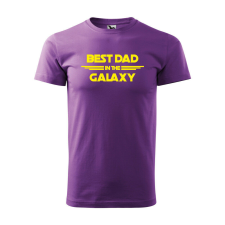 Póló Best dad in the galaxy mintával - Lila XXL méretben ajándéktárgy