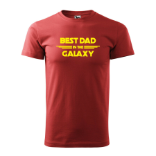 Póló Best dad in the galaxy mintával - Terrakotta S méretben ajándéktárgy