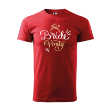 Póló Bride party mintával - Piros XXL méretben ajándéktárgy