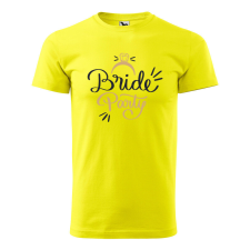 Póló Bride party mintával - Sárga L méretben ajándéktárgy