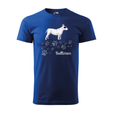  Póló Bullterrier  mintával Kék M egyedi ajándék