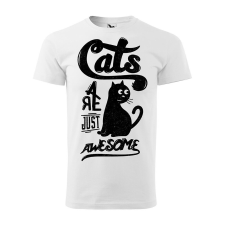 Póló Cats mintával - Fehér L méretben ajándéktárgy