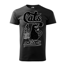  Póló Cats  mintával Fekete 2XL egyedi ajándék