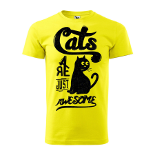 Póló Cats mintával - Sárga L méretben ajándéktárgy