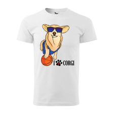 Póló Corgi mintával - Fehér S méretben v2 ajándéktárgy