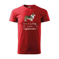 Póló Corgi mintával - Piros M méretben v1 ajándéktárgy
