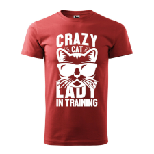 Póló Crazy cat mintával - Terrakotta XXXL méretben ajándéktárgy