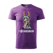 Póló Dobermann mintával - Lila XL méretben v2 ajándéktárgy