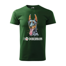 Póló Dobermann  mintával Zöld XL egyedi ajándék
