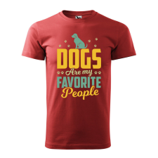 Póló Dogs are my favorite people mintával - Terrakotta XXL méretben ajándéktárgy