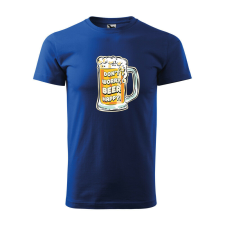 Póló Dont worry, beer happy mintával - Kék XXXL méretben ajándéktárgy