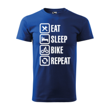 Póló Eat sleep bike repeat  mintával Kék M egyedi ajándék
